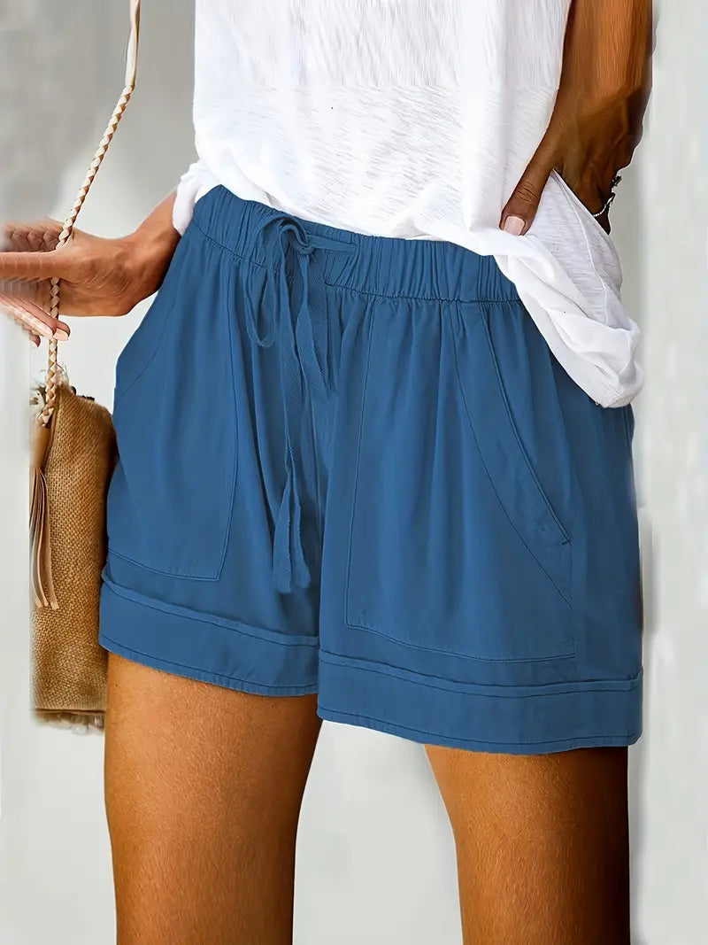 Drawstring Elastic Waist Shorts