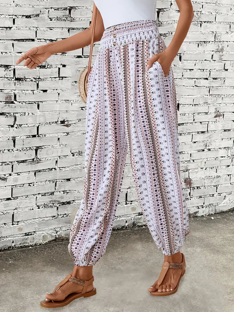 Ethnic Graphic Print Pants